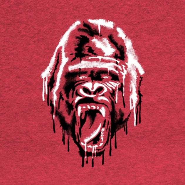 stencil art of gorilla head by BananaPrints